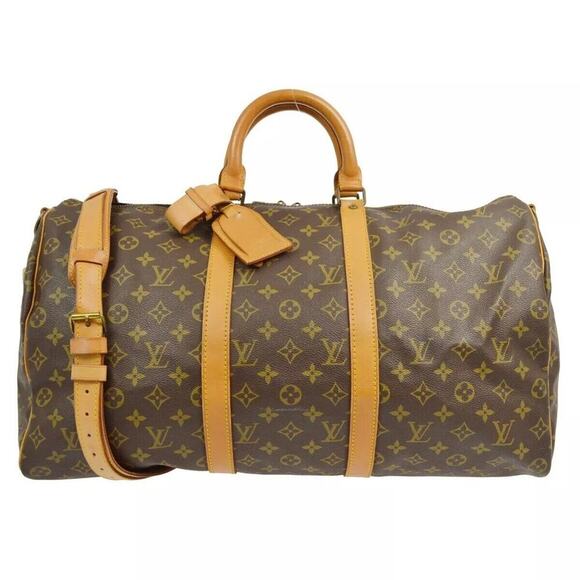 Louis Vuitton Keepall 50 Bandouliere Brown Monogram Duffel 843SD - Picture 1 of 11